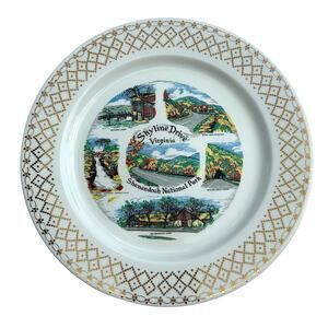 Vintage Sklyline Drive Virginia Souvenir Plate‎ Knowels Shenandoah National Park